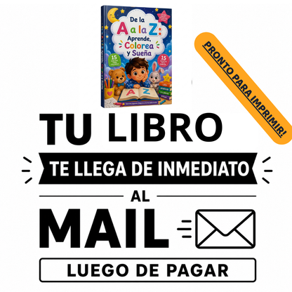 Libro De la A a la Z: Aprende, Colorea y Duerme Feliz