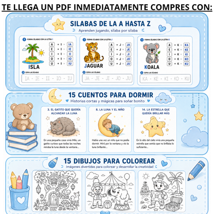 Libro De la A a la Z: Aprende, Colorea y Duerme Feliz